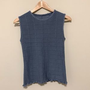 Vintage blue knit tank shirt